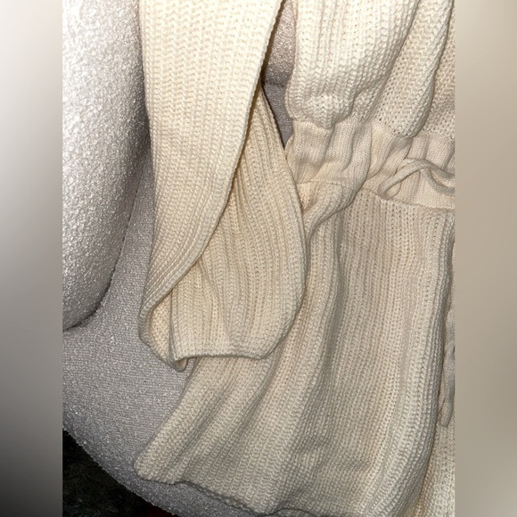 Sweater Knit Romper Drawstring Cream Boutique - Picture 8 of 9